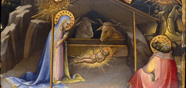 Kristi fødsel. Maleri på træ af Lorenzo Monaco, 1409. Kilde: Wikimedia Commons.